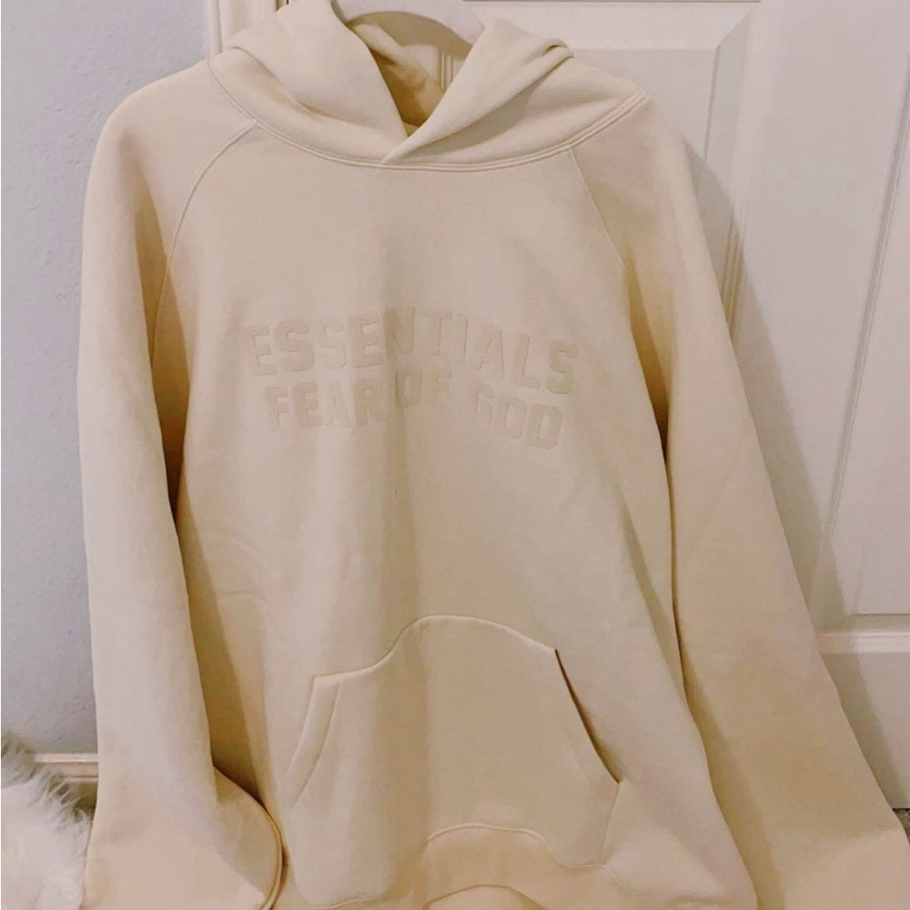 Essentials Fear Of God Men's Core Fleece Oversized Egg Shell Hoodie Sweatshirt